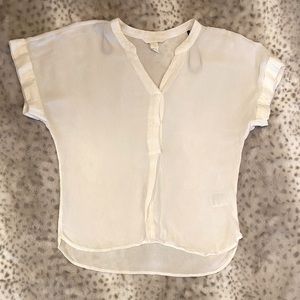 H&M White V-Neck Blouse